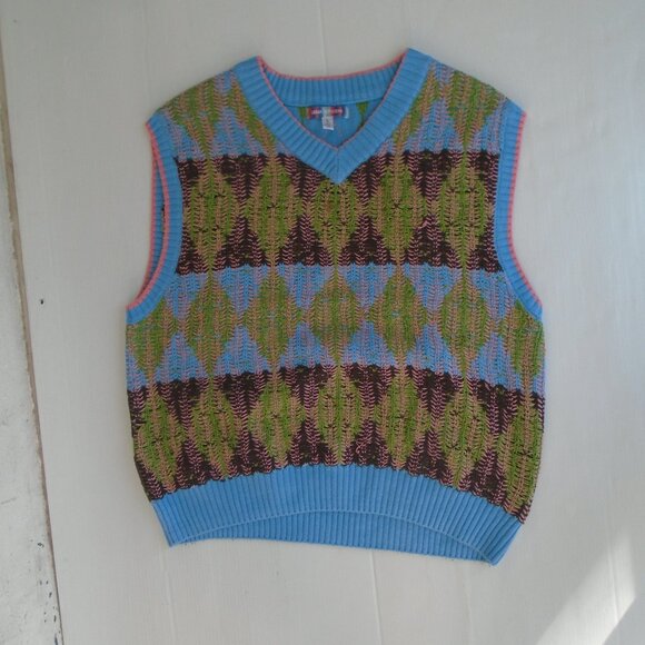 Urban Outfitters Other - Urban Outfitters Mens Argyle Sweater Vest Size L Blue